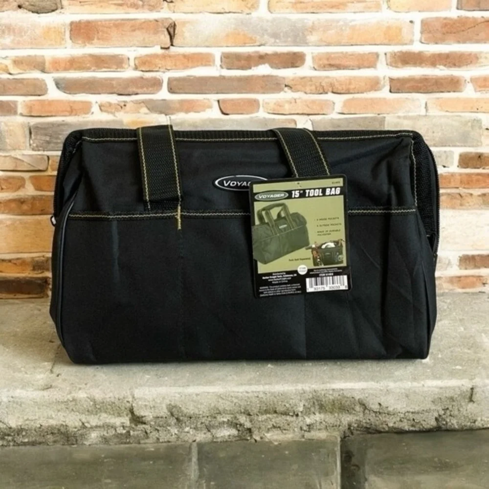 Unisex Voyager Heavy Duty Canvas Tool Bag Tote 15x10x9 Black New